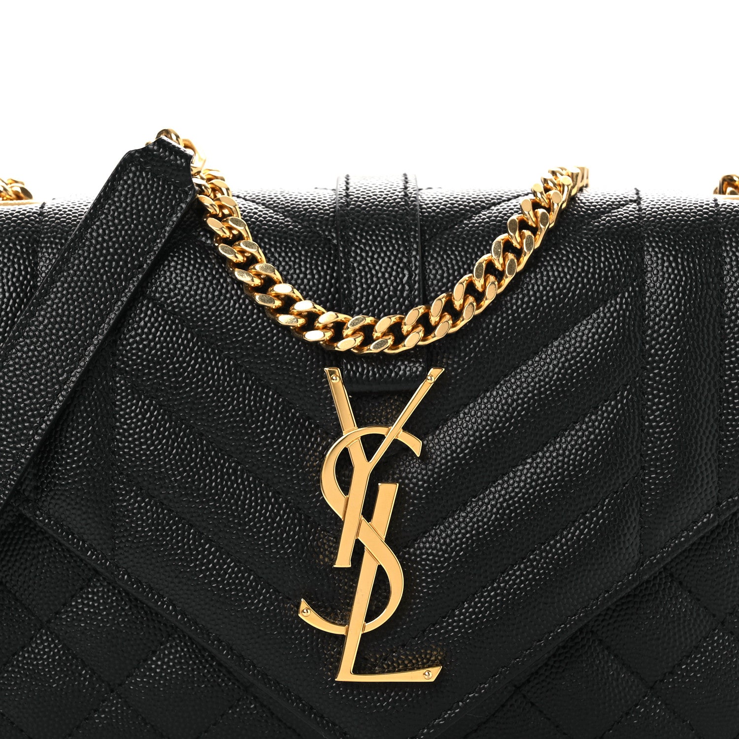 Saint Laurent Grain De Poudre Textured Mixed Matelasse Triquilt Small Monogram Satchel Black 7 of 9