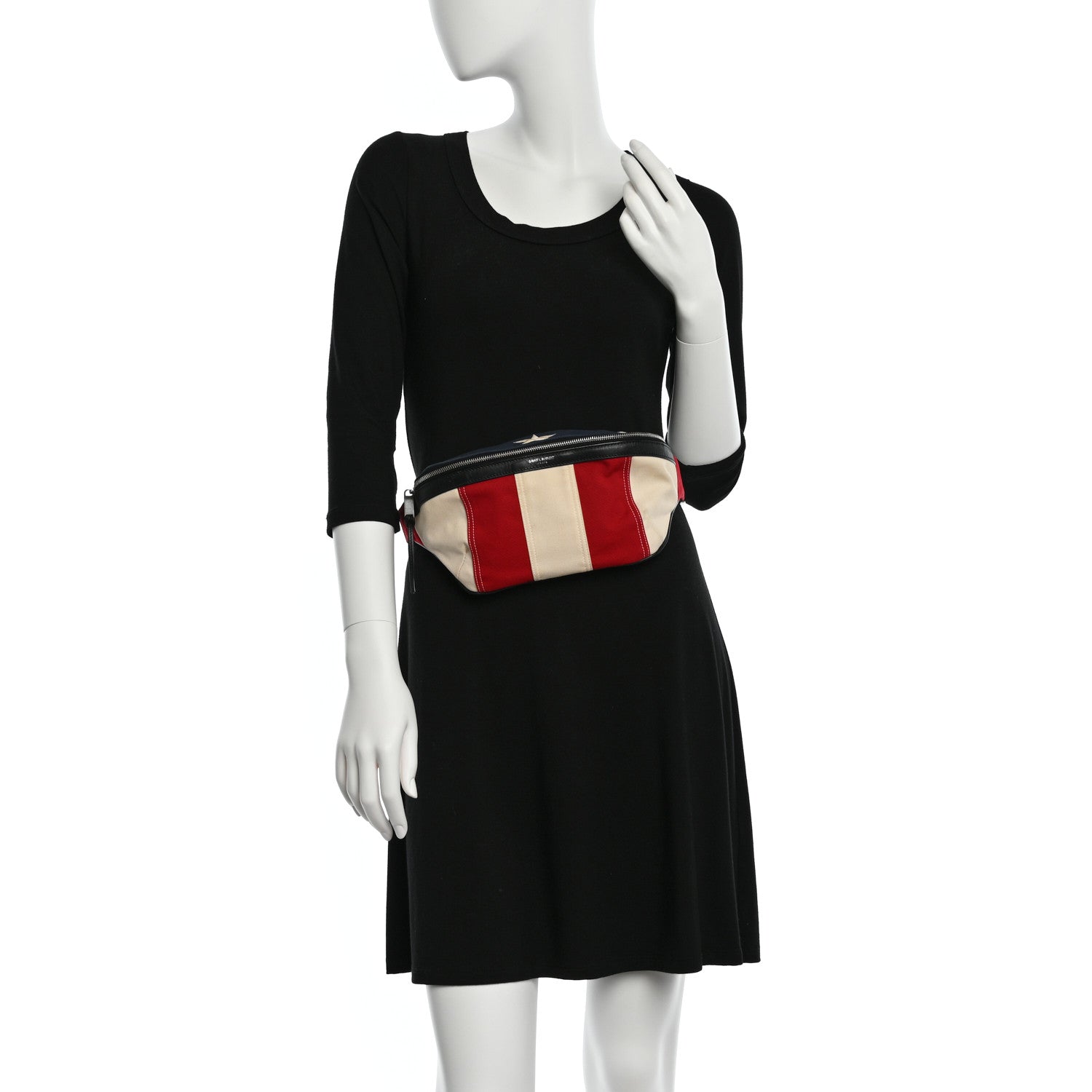Saint Laurent Canvas Classic Belt Bag Red Blue White 2 of 9