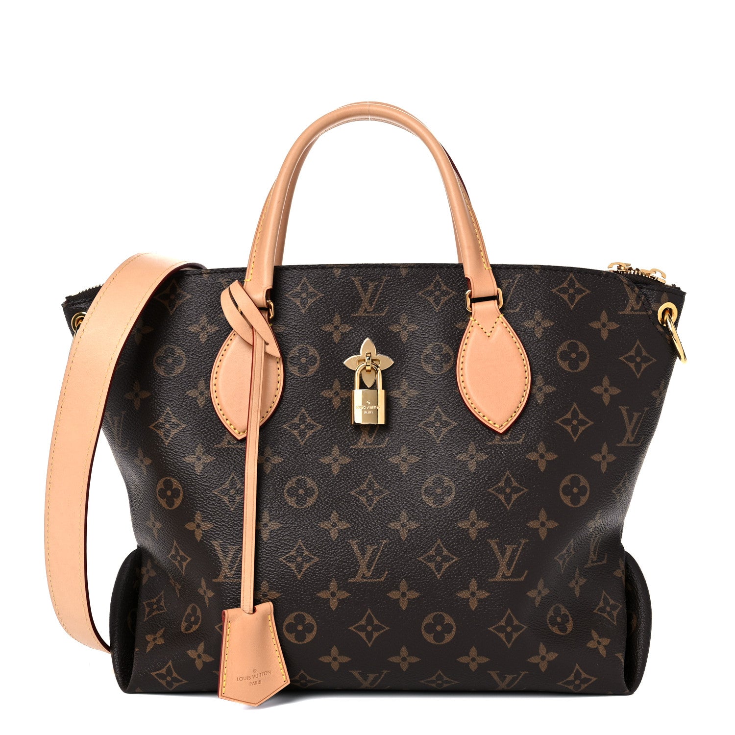 Louis Vuitton Monogram Flower Zipped Tote MM Beige 1 of 16