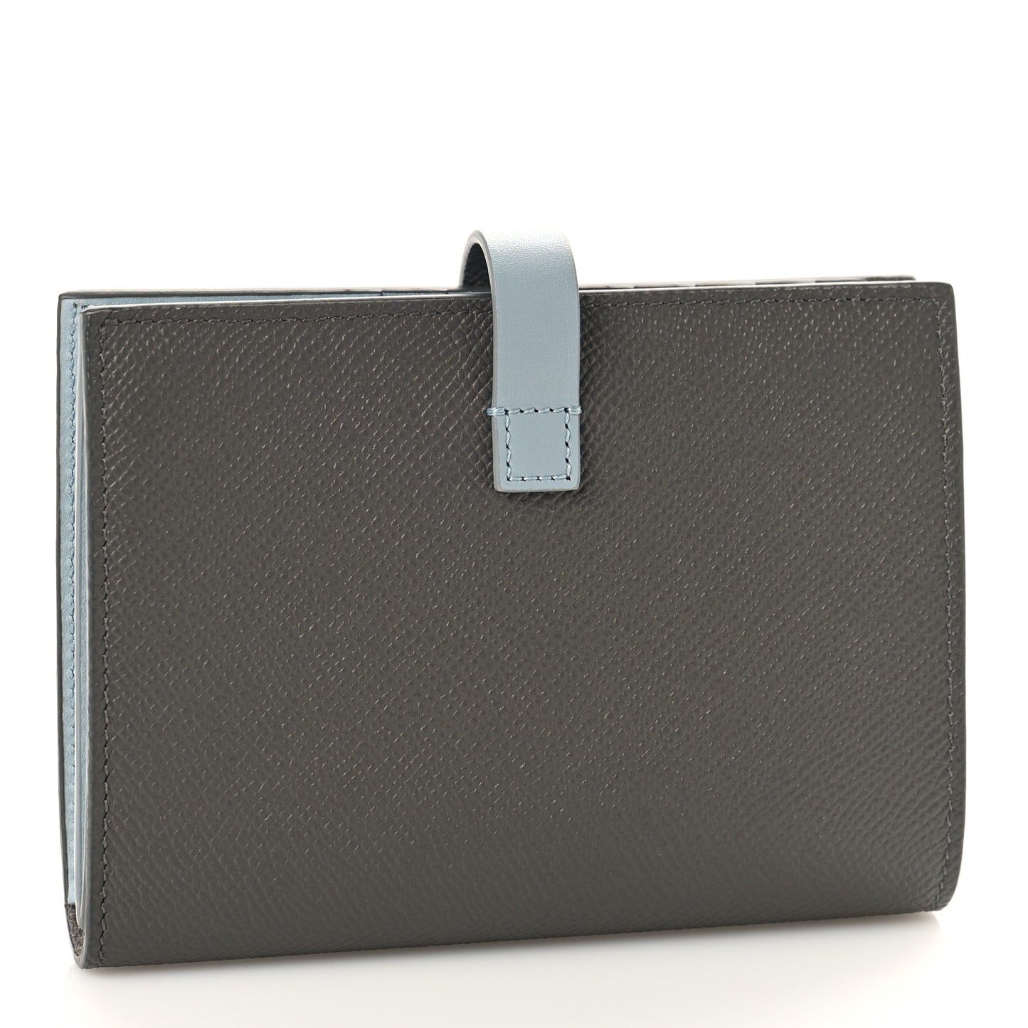 Grained Calfskin Medium Multifunction Strap Wallet Pebble Mineral