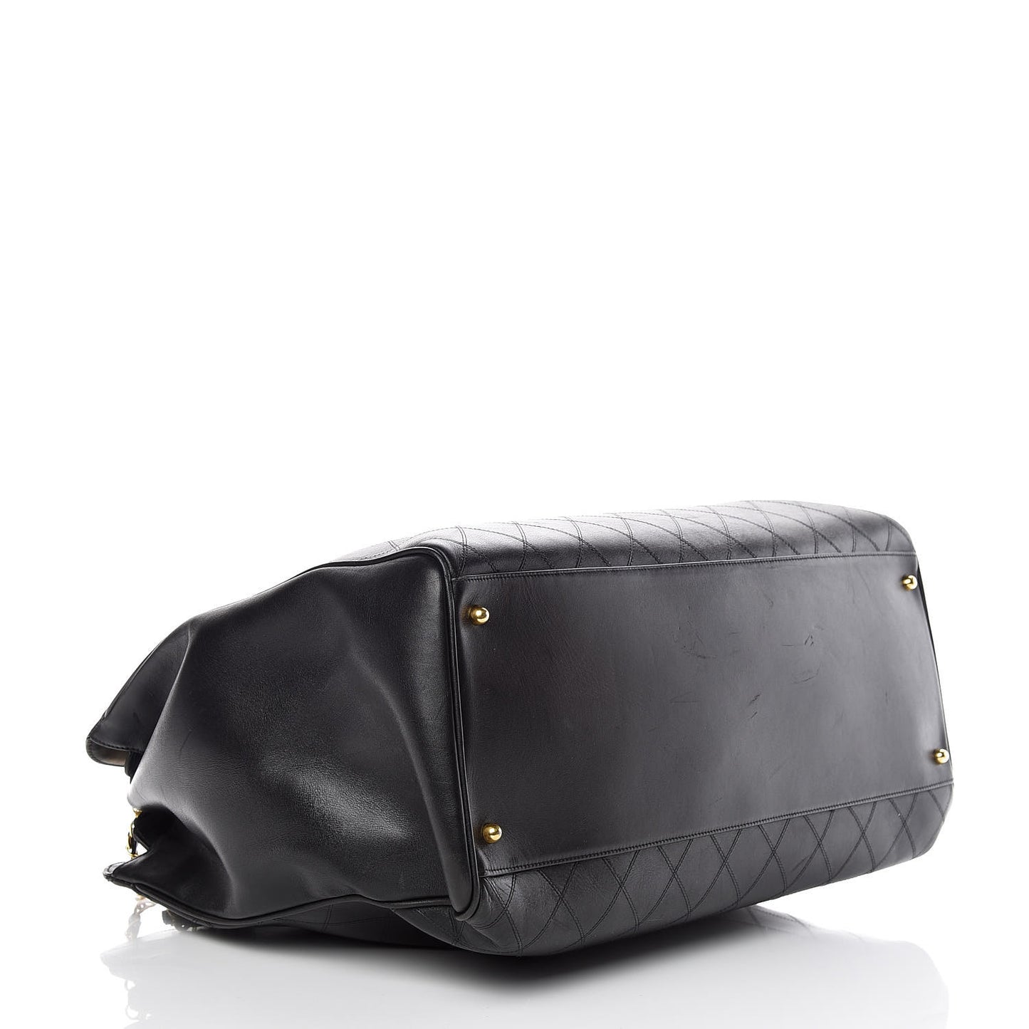 Calfskin Stitched XL Weekender Black