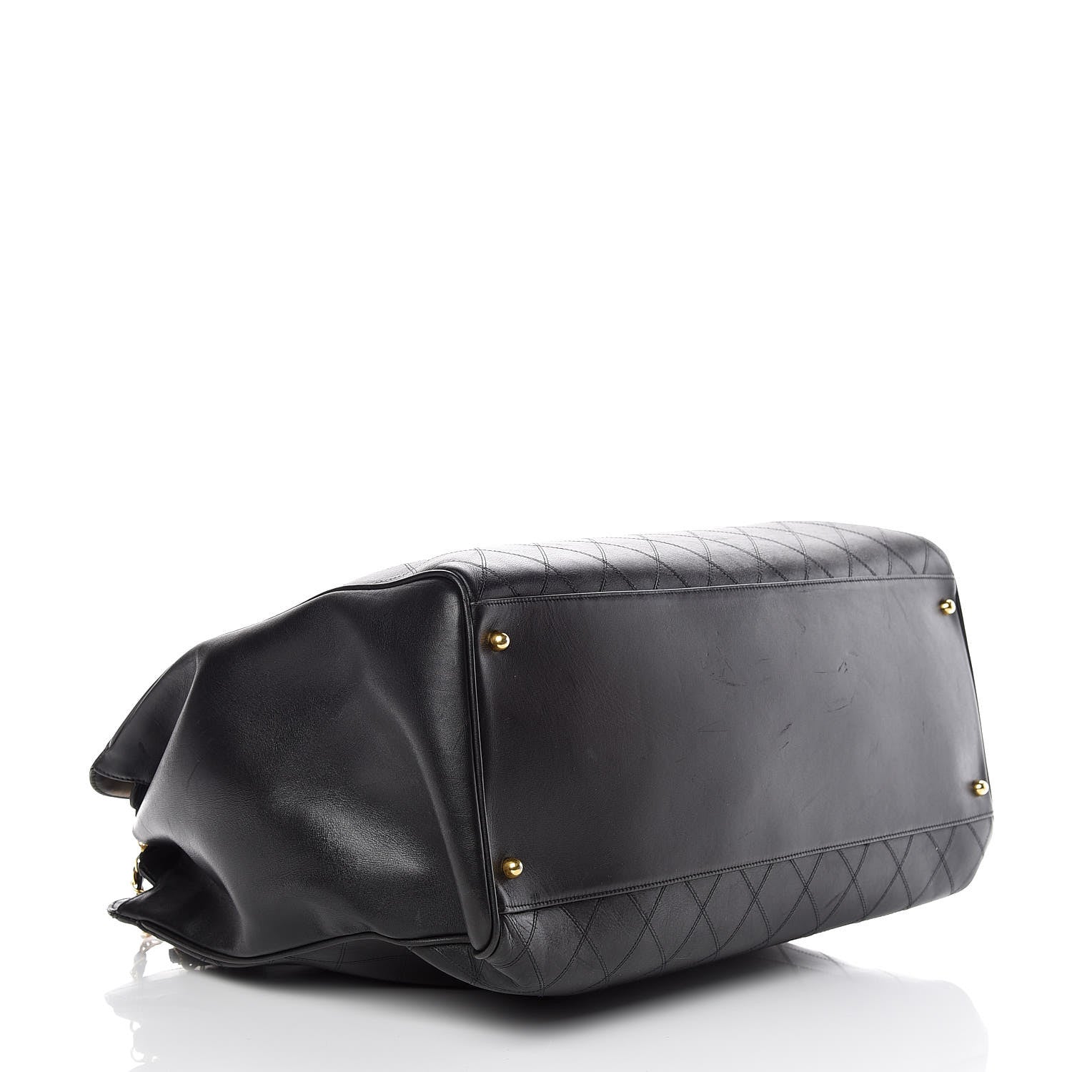 Chanel Calfskin Stitched XL Weekender Black 4 of 15