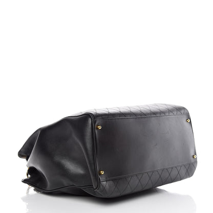 Chanel Calfskin Stitched XL Weekender Black 4 of 15