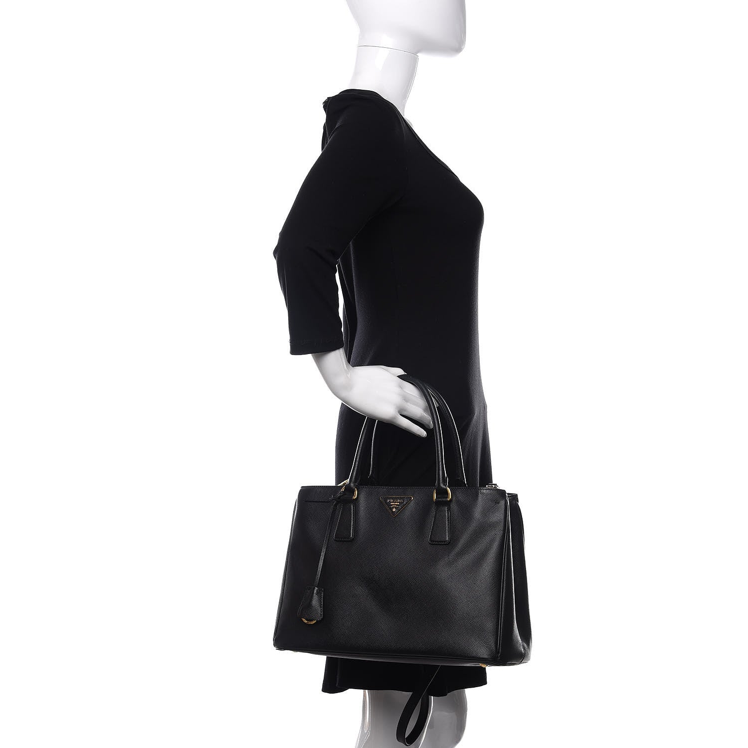 Prada Saffiano Lux Medium Tote Black 3 of 11