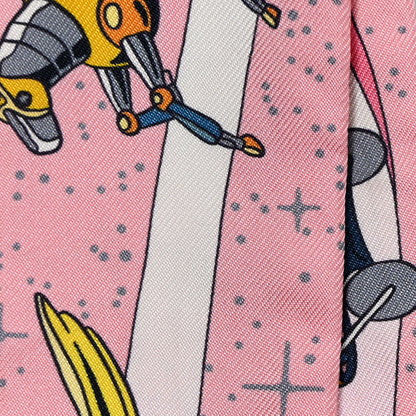 Hermes Silk Space Derby Twilly Rose Bleu Jaune 5 of 5