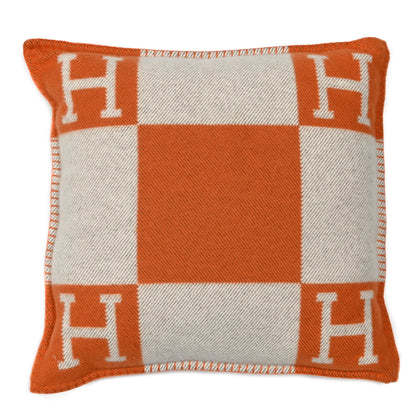 Hermes Wool Cashmere Avalon Pillow PM Ecru Potiron 1 of 3