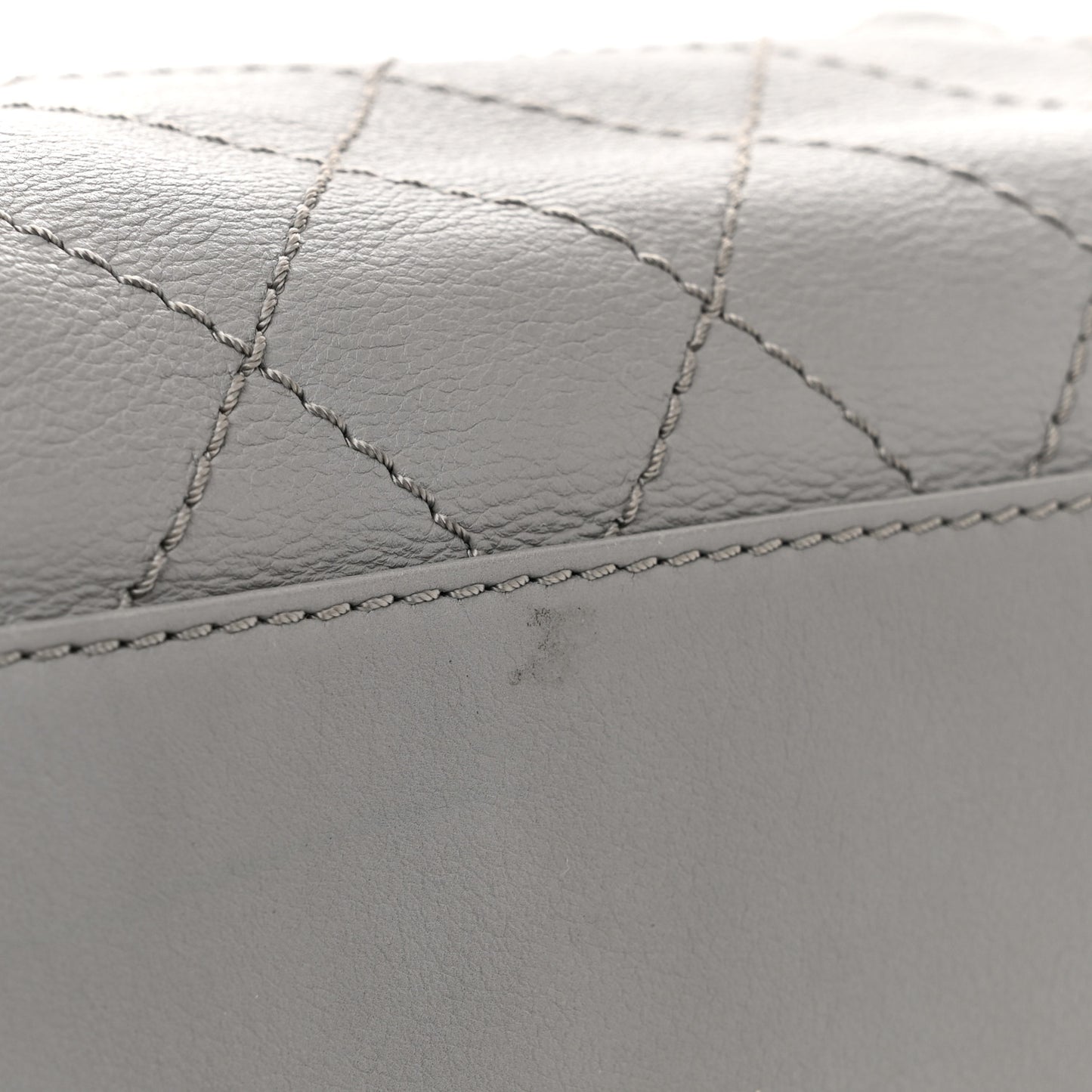 Calfskin Stitched Bowling Bag Grey