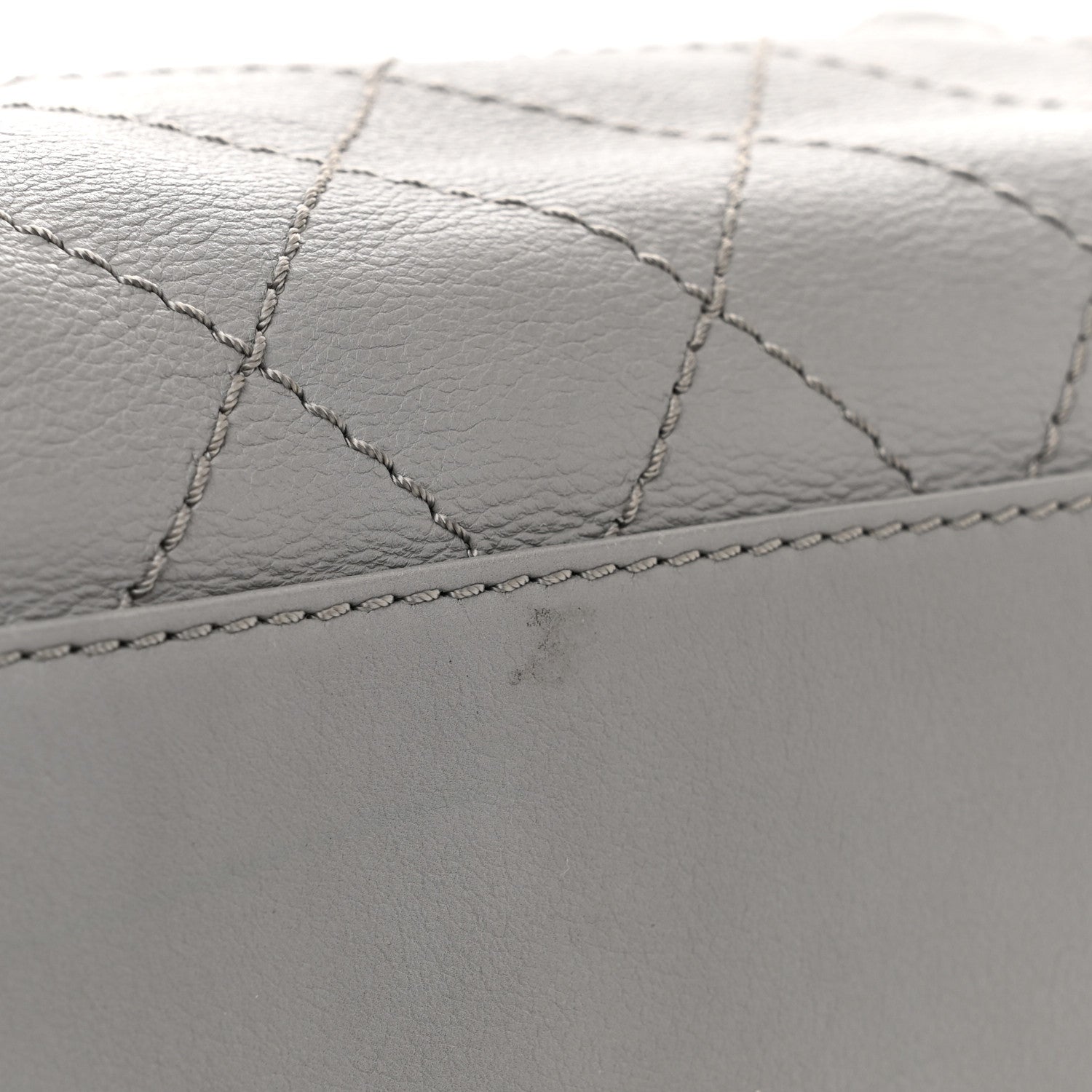 Chanel Calfskin Stitched Bowling Bag Grey 13 of 13