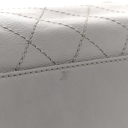Chanel Calfskin Stitched Bowling Bag Grey 13 of 13