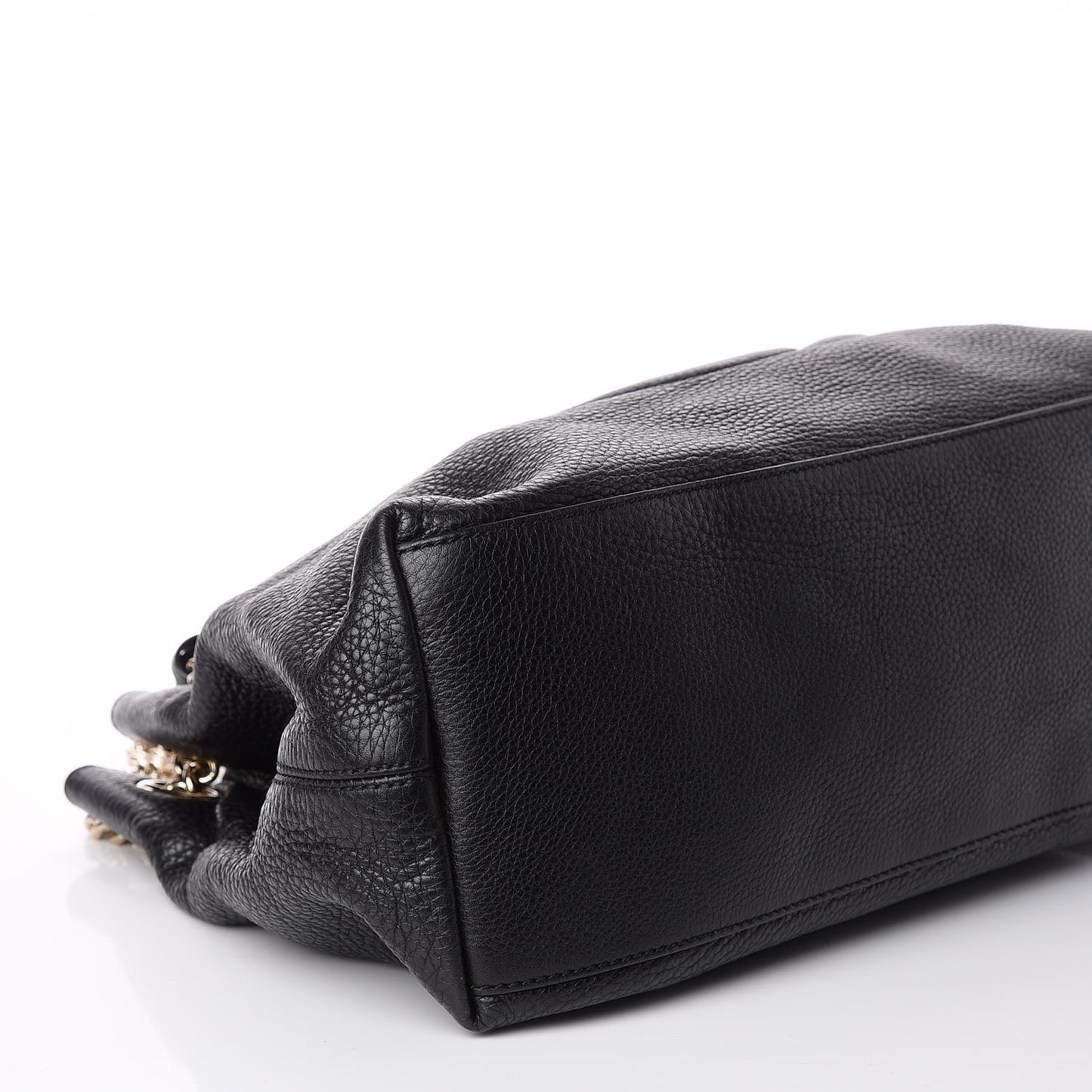 Pebbled Calfskin Medium Soho Chain Shoulder Bag Black