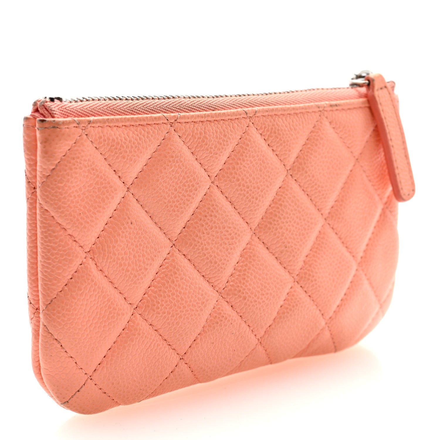 Chanel Caviar Quilted Small Cosmetic Case Coral 3 of 7