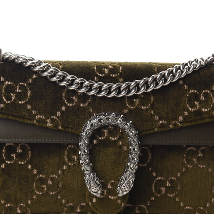 Gucci Velvet Moon Calfskin Crystal GG Monogram Small Dionysus Shoulder Bag Dark Olive Rose Gold 10 of 10