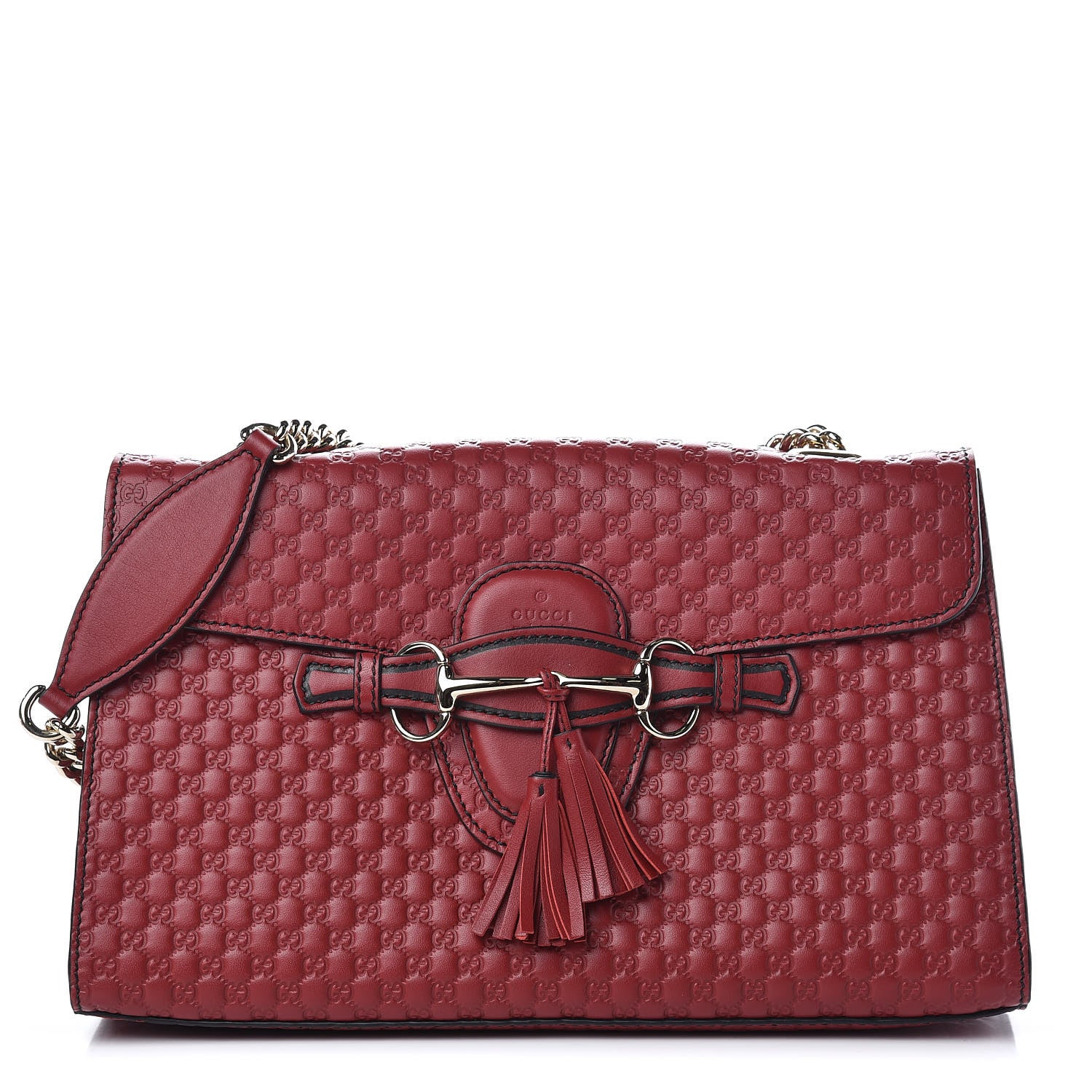 Gucci Microguccissima Medium Emily Chain Shoulder Bag Red 1 of 11