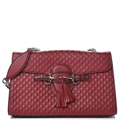 Gucci Microguccissima Medium Emily Chain Shoulder Bag Red 1 of 11