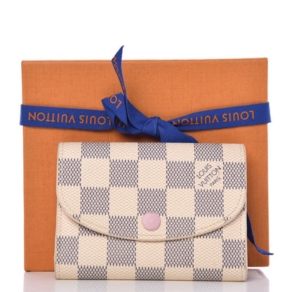 Louis Vuitton Damier Azur Rosalie Coin Purse Rose Ballerine 7 of 7