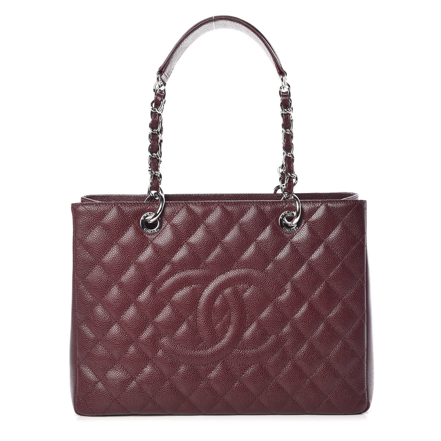 Chanel Caviar Quilted Grand Shopping Tote GST Burgundy 1 of 9