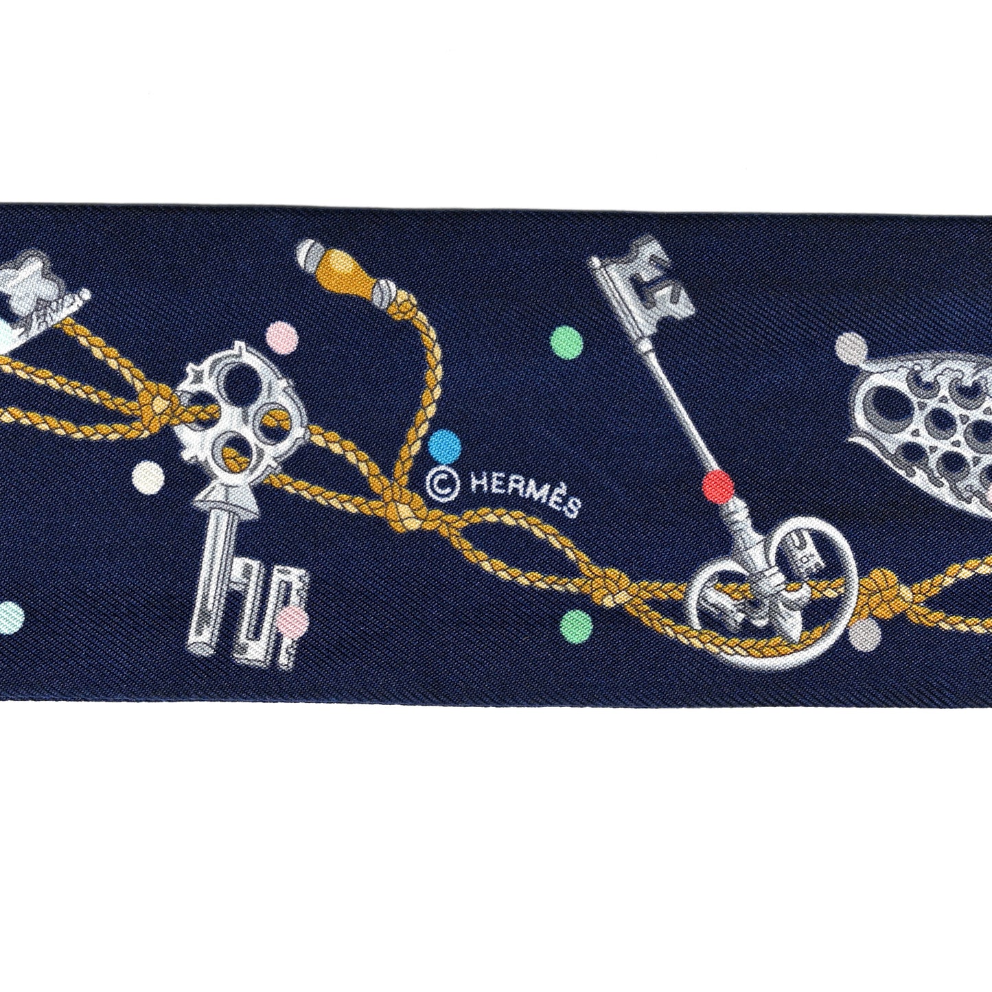 Silk Les Cles A Pois Twilly Marine Gris Argent