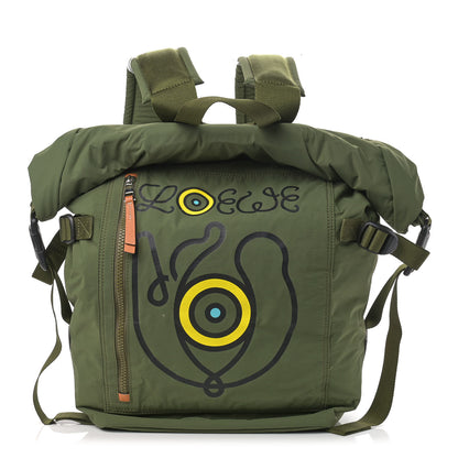 Loewe Recycled Nylon Eye/LOEWE/Nature Roll Top Backpack Khaki Green 1 of 10