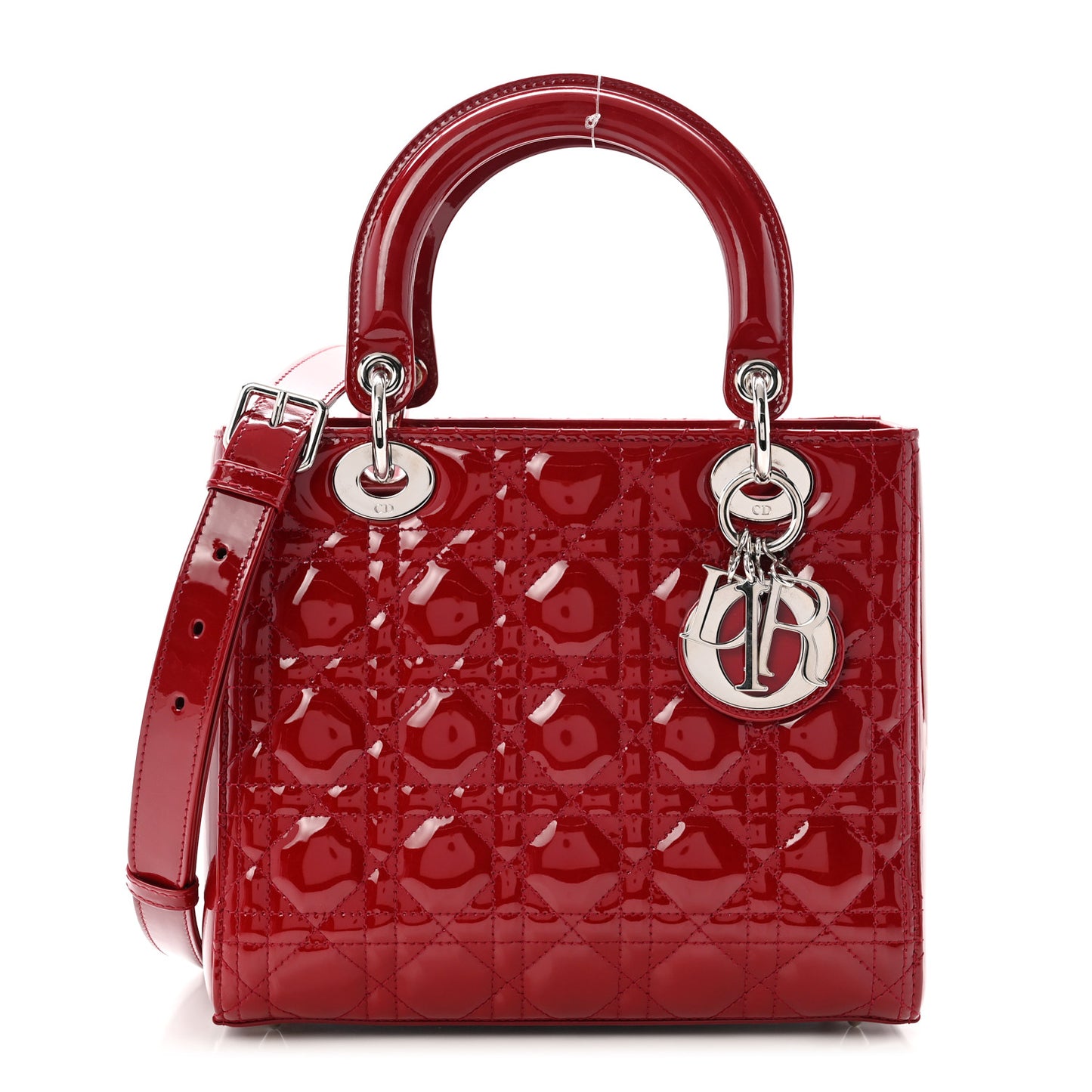 Patent Cannage Medium Lady Dior Red
