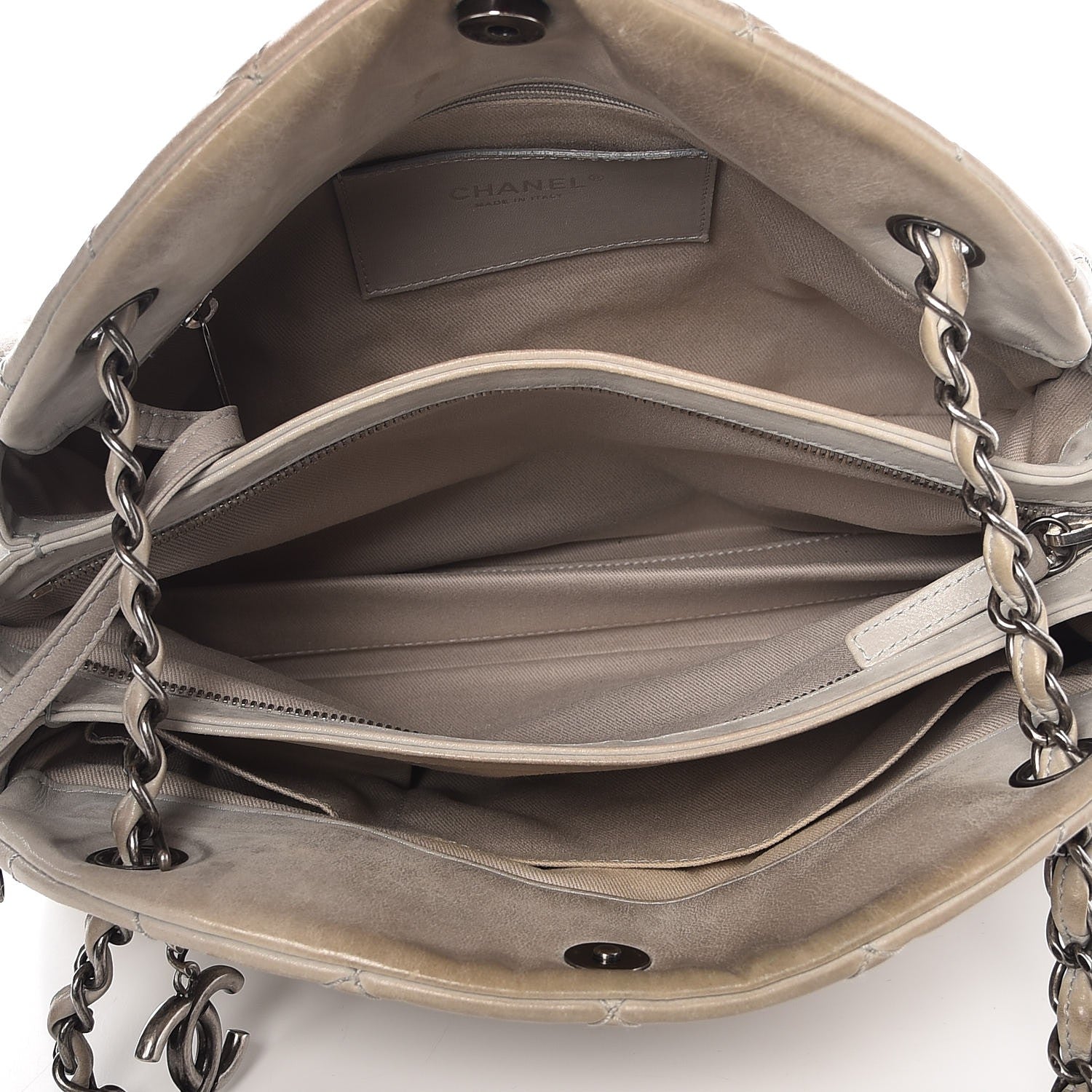 Chanel Iridescent Calfskin Large Just Mademoiselle Grey 5 of 17