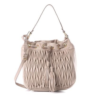 Miu Miu Nappa Matelasse Bucket Bag Cammeo 1 of 6