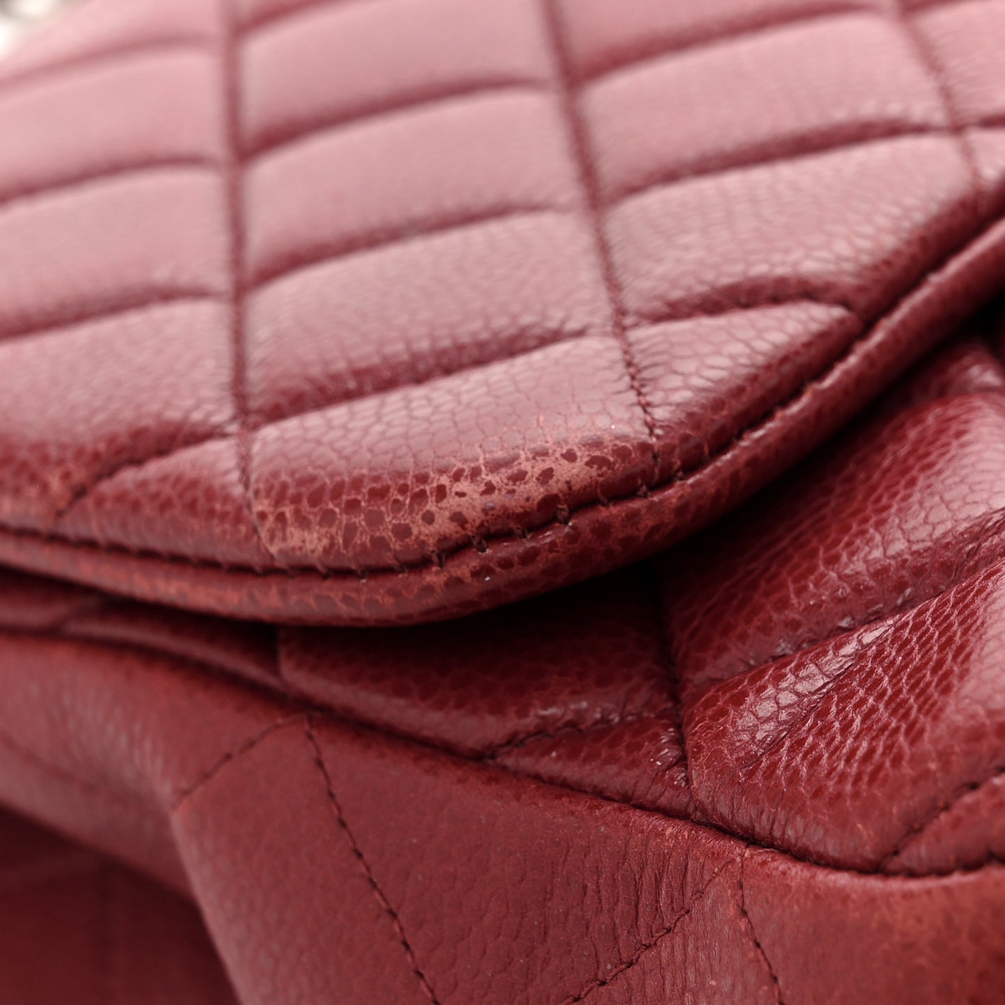 Caviar Quilted Jumbo Single Flap Red