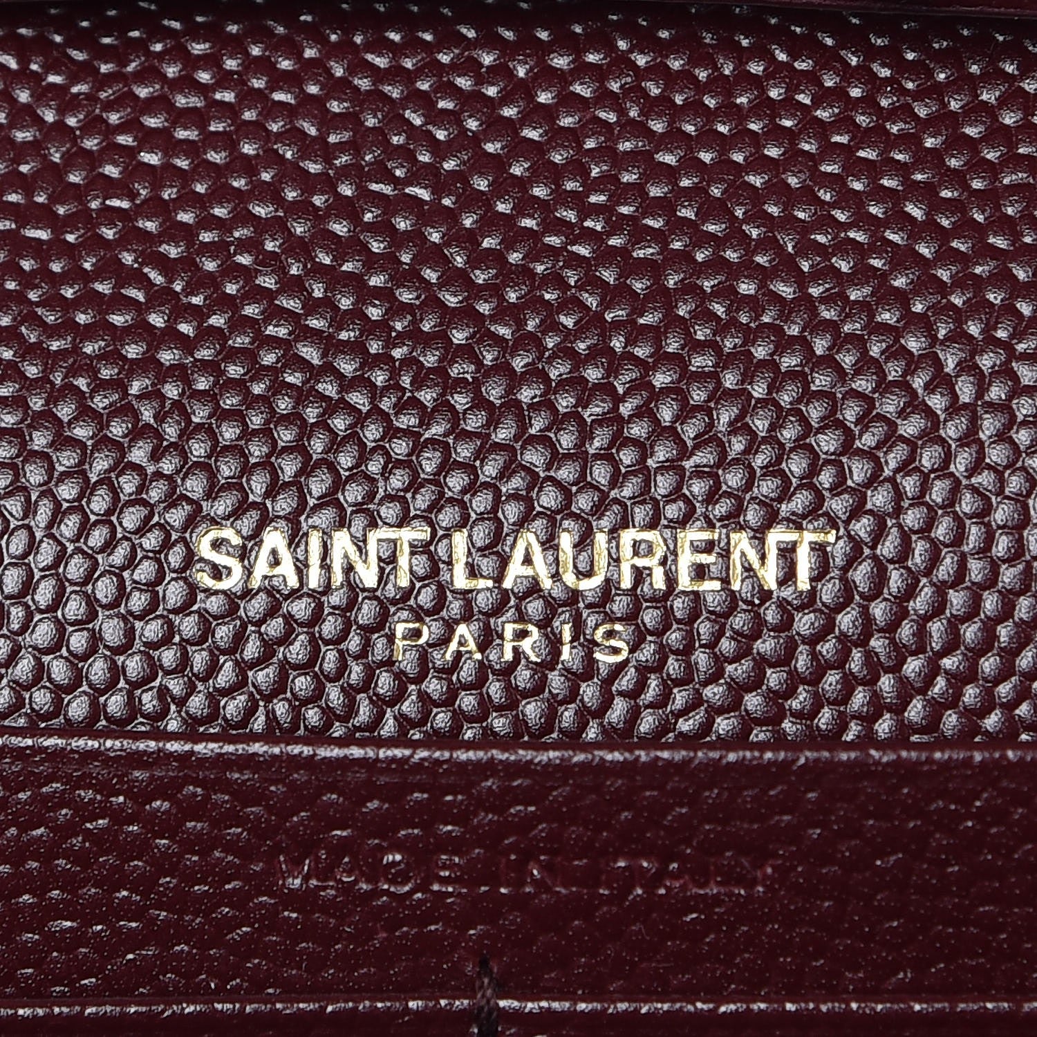 Saint Laurent Grain De Poudre Matelasse Chevron Monogram Chain Wallet Rouge Legion 6 of 6