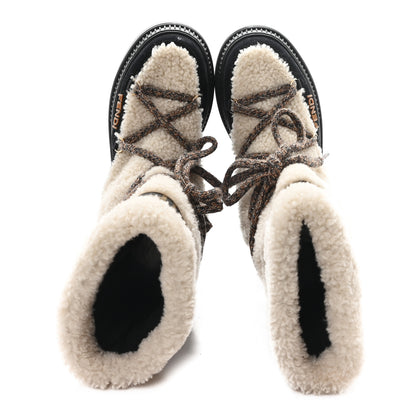 Fendi Sheepskin Suede Apres Chic Boots 38 Black 2 of 9