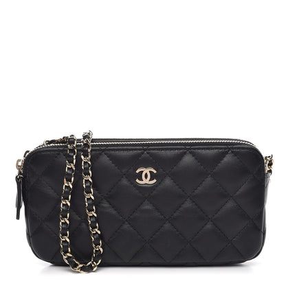 Chanel Lambskin Quilted Small Clutch With Chain Black 1 of 9