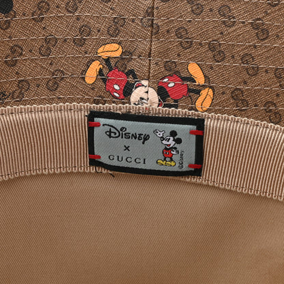 Gucci X DISNEY Mini Vintage GG Supreme Monogram Mickey Mouse Trent Bucket Hat L Beige Ebony Yellow 8 of 11