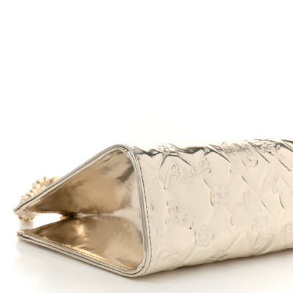 Chanel Metallic Patent Calfskin Lucky Symbols Pochette Gold 9 of 11