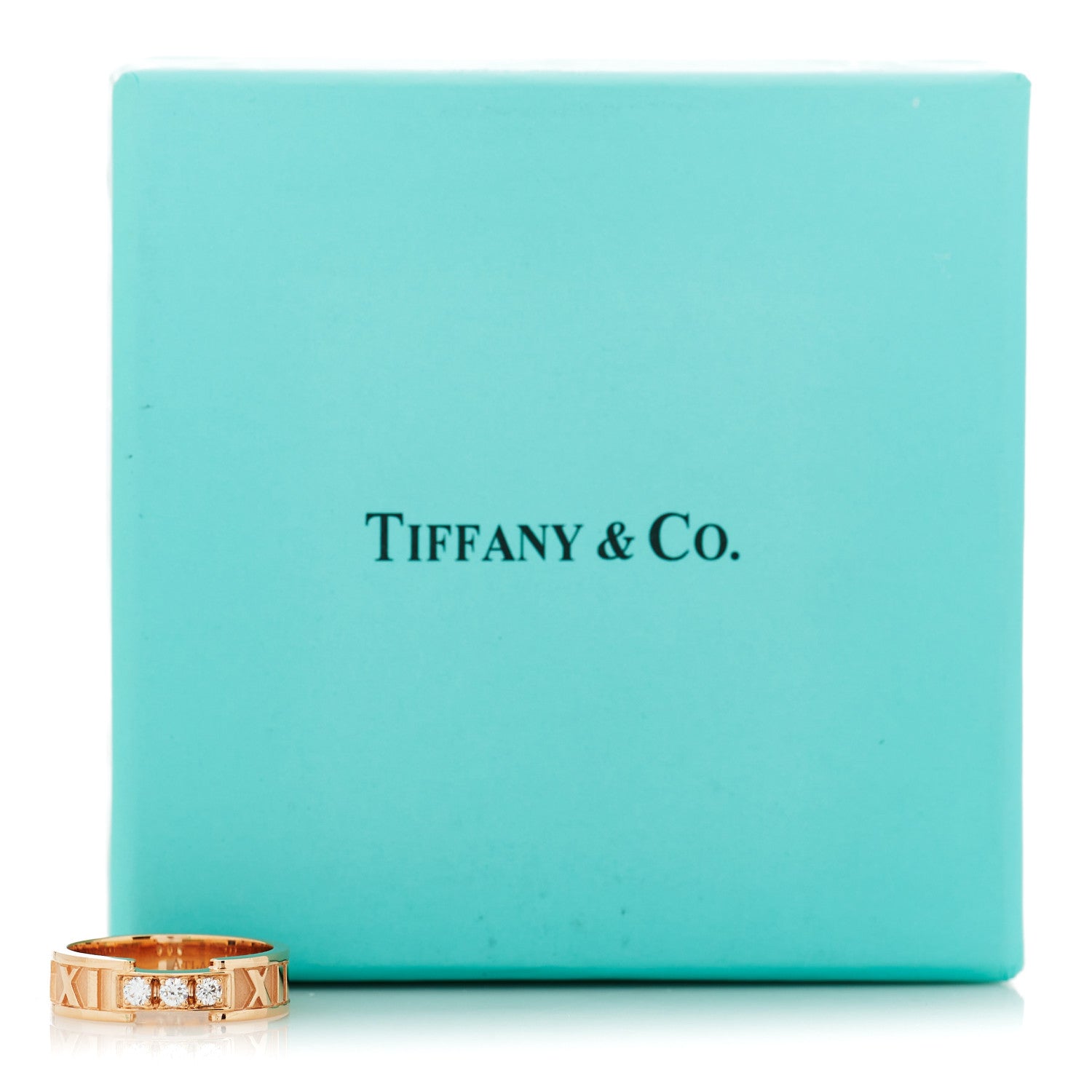 Tiffany 18K Rose Gold Diamond Atlas Ring 52 6 7 of 7
