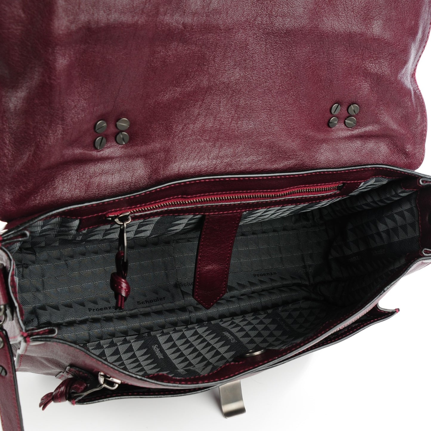 Lambskin Fringe PS1 Medium Satchel Burgundy