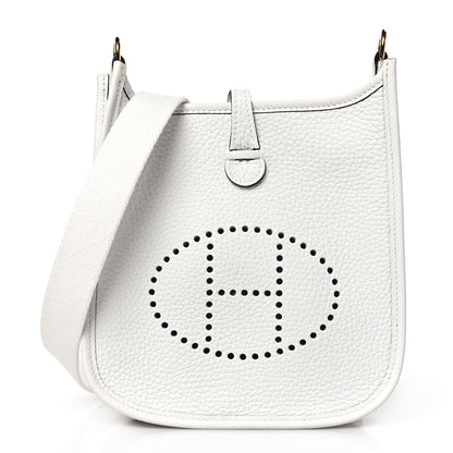 Hermes Taurillon Clemence Amazone Evelyne TPM New White 1 of 10