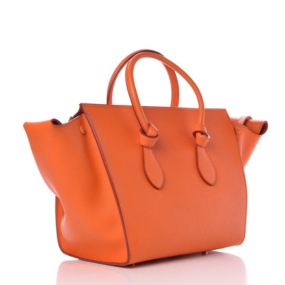 Celine Grained Calfskin Small Tie Knot Tote Bright Orange 3 of 10