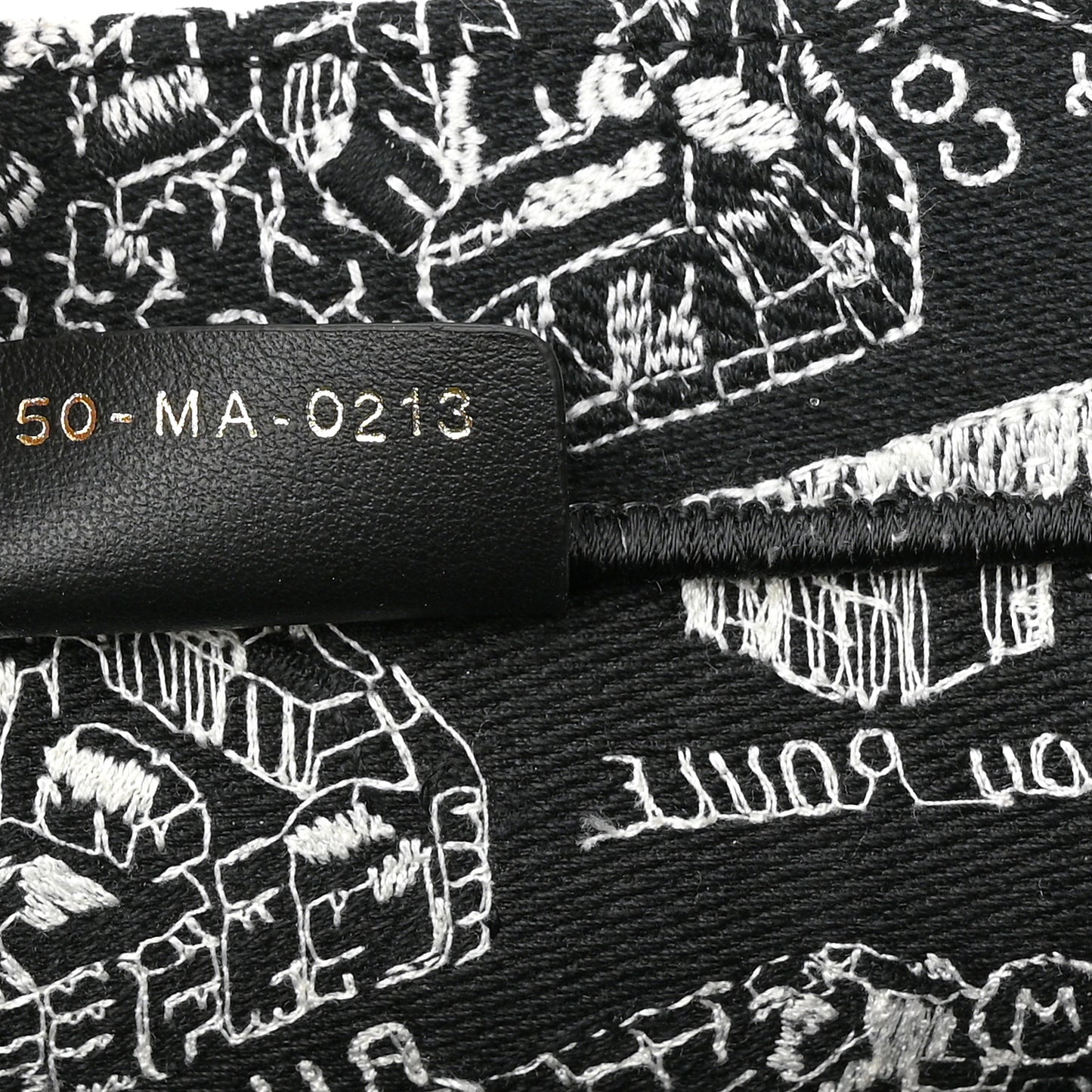 Canvas Embroidered Medium Plan De Paris Book Tote Black White