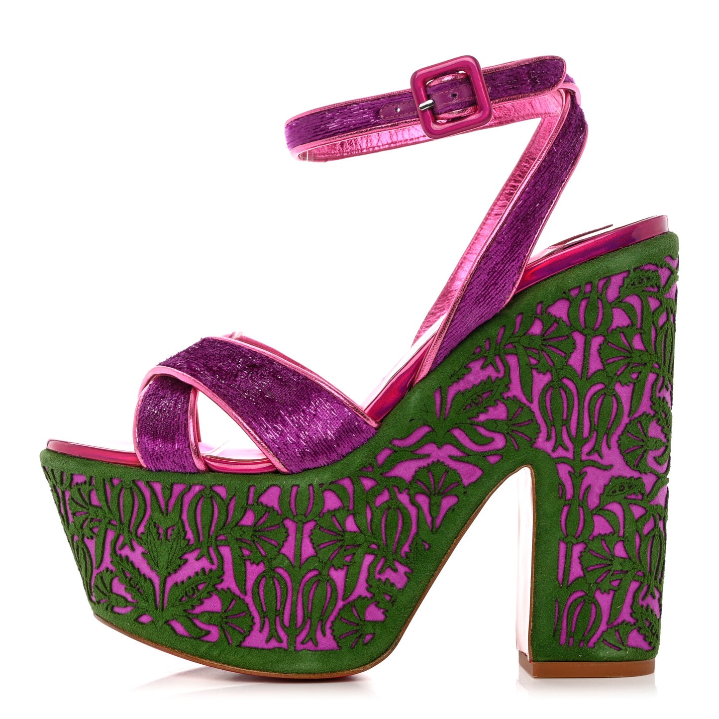 Suede Loubi Mystery Superyaz 160 Platform Sandals 38 Purple