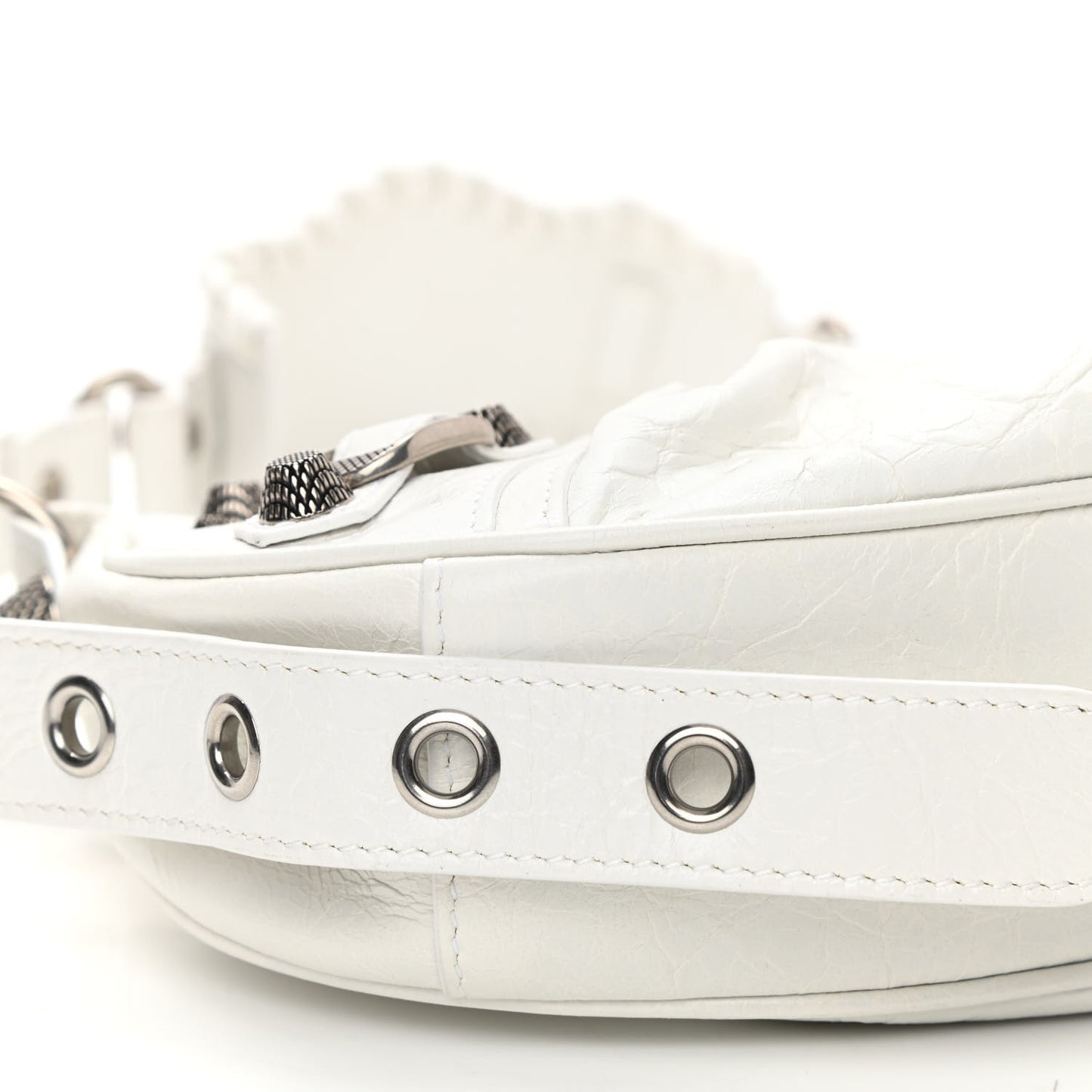 Agneau Arena Le Cagole Shoulder Bag XS Optic White