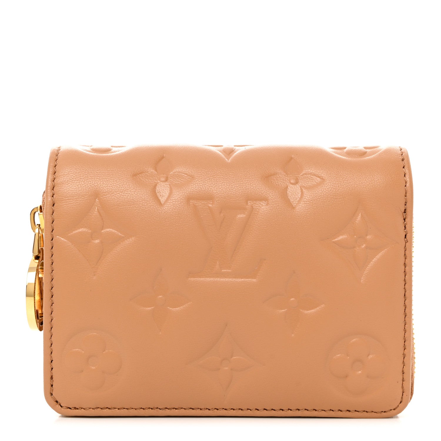 Louis Vuitton Lambskin Embossed Monogram Lou Coussin Wallet Camel 1 of 6