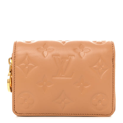Louis Vuitton Lambskin Embossed Monogram Lou Coussin Wallet Camel 1 of 6