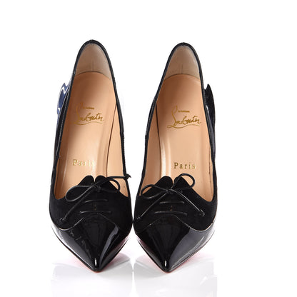Christian Louboutin Patent Veau Velours Queue De Pie 100 Pumps 35 Black 10 of 21