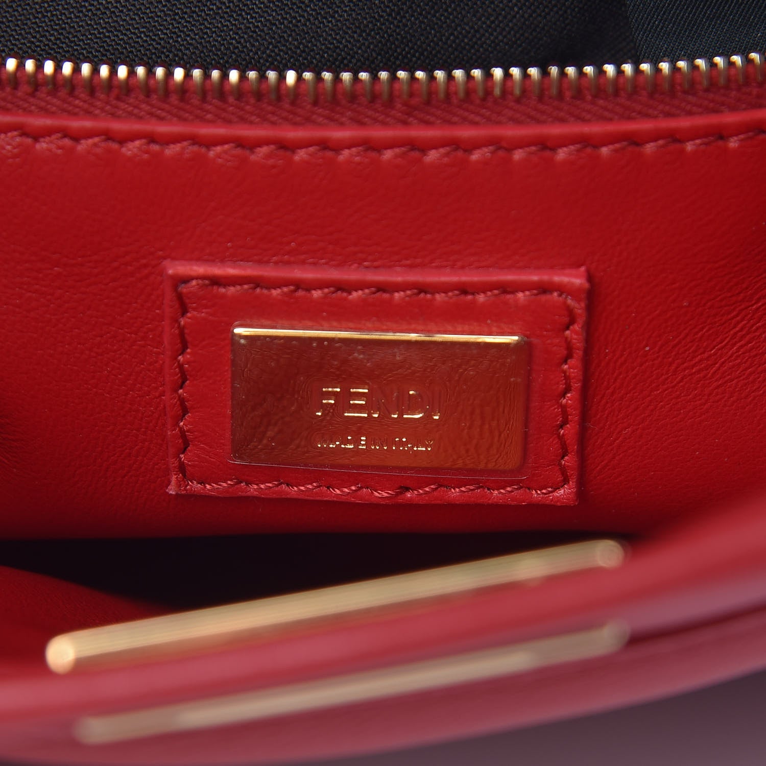 Fendi Nappa Mini Peekaboo Iconic Satchel Fragola 9 of 10
