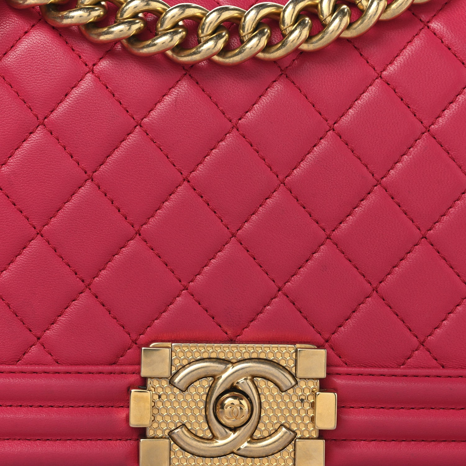 Chanel Lambskin Quilted Medium Boy Flap Fuchsia 8 of 10