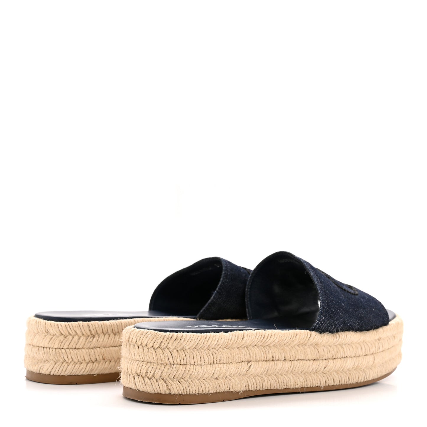 Denim Logo Espadrilles Sandals 39 Blue
