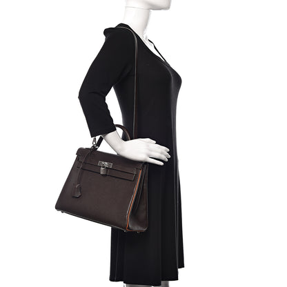 Hermes Epsom Kelly Retourne 32 Chocolate Orange 2 of 46