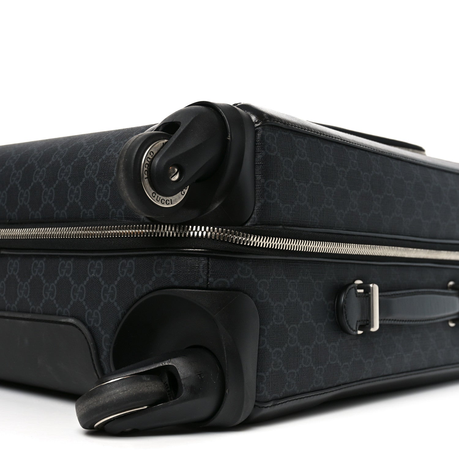 Gucci GG Supreme Monogram Azalea Calfskin Retro Interlocking G Small Savoy Cabin Trolley Black 9 of 9