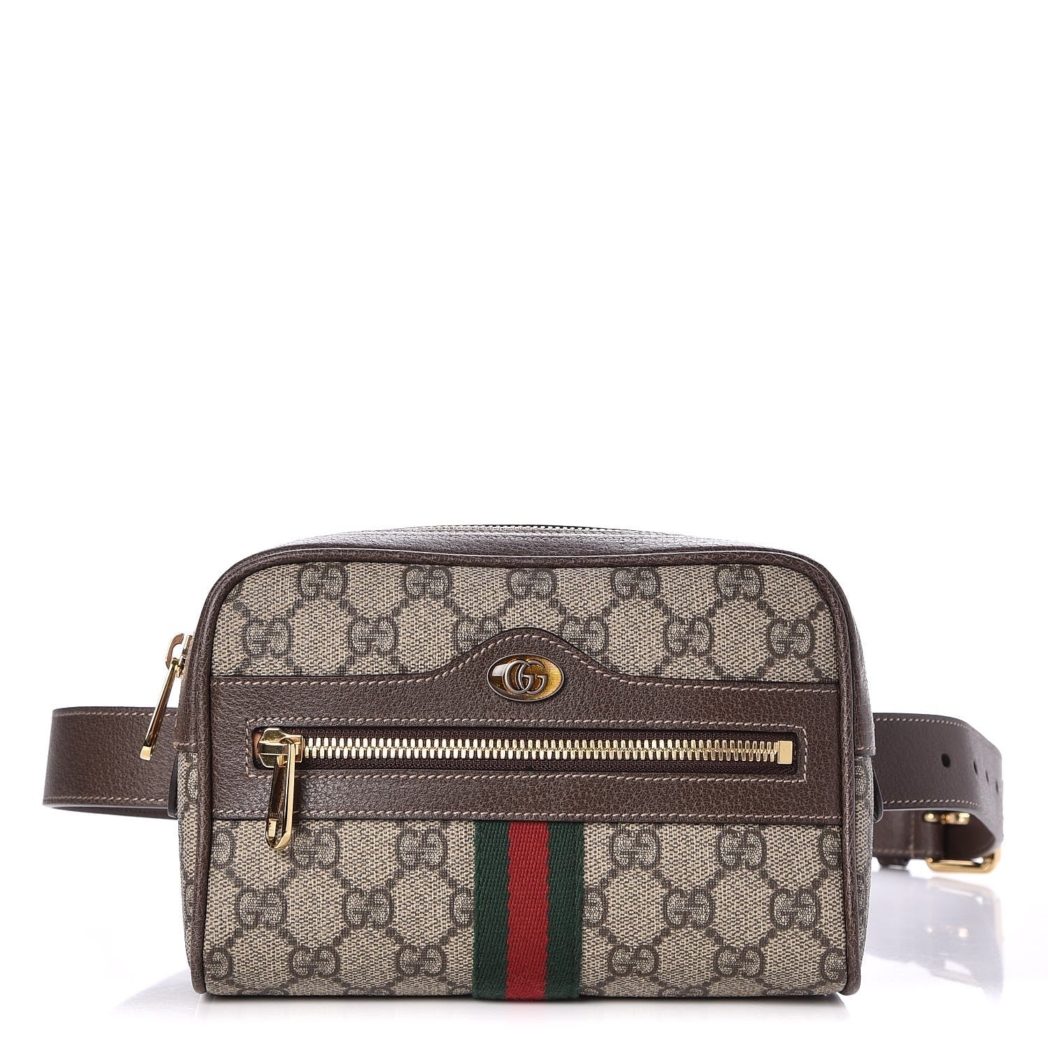 Gucci GG Supreme Monogram Web Small Ophidia Belt Bag 85 34 Dark Brown 1 of 7