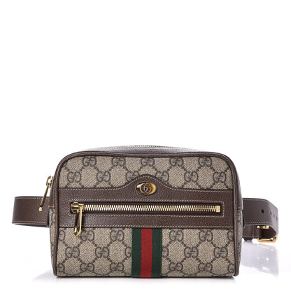 Gucci GG Supreme Monogram Web Small Ophidia Belt Bag 85 34 Dark Brown 1 of 7