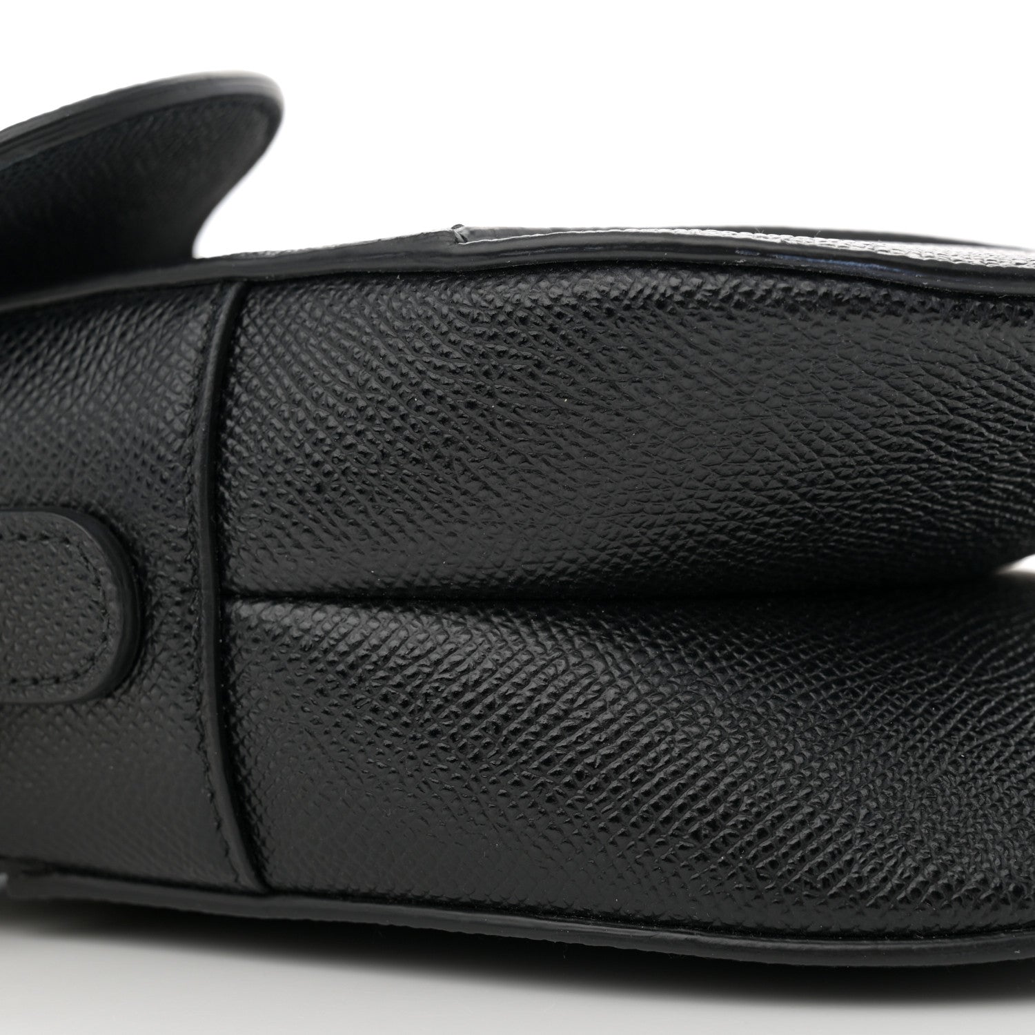 Christian Dior Grained Calfskin Saddle Bag With Strap Black 9 of 11