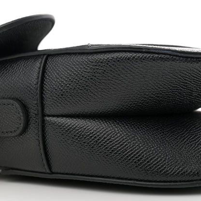 Christian Dior Grained Calfskin Saddle Bag With Strap Black 9 of 11